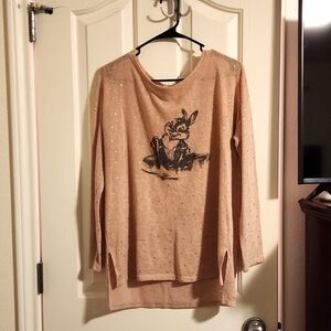 LC Lauren Conrad Disney Thumper Large Light Pink Long-sleeved Sweater